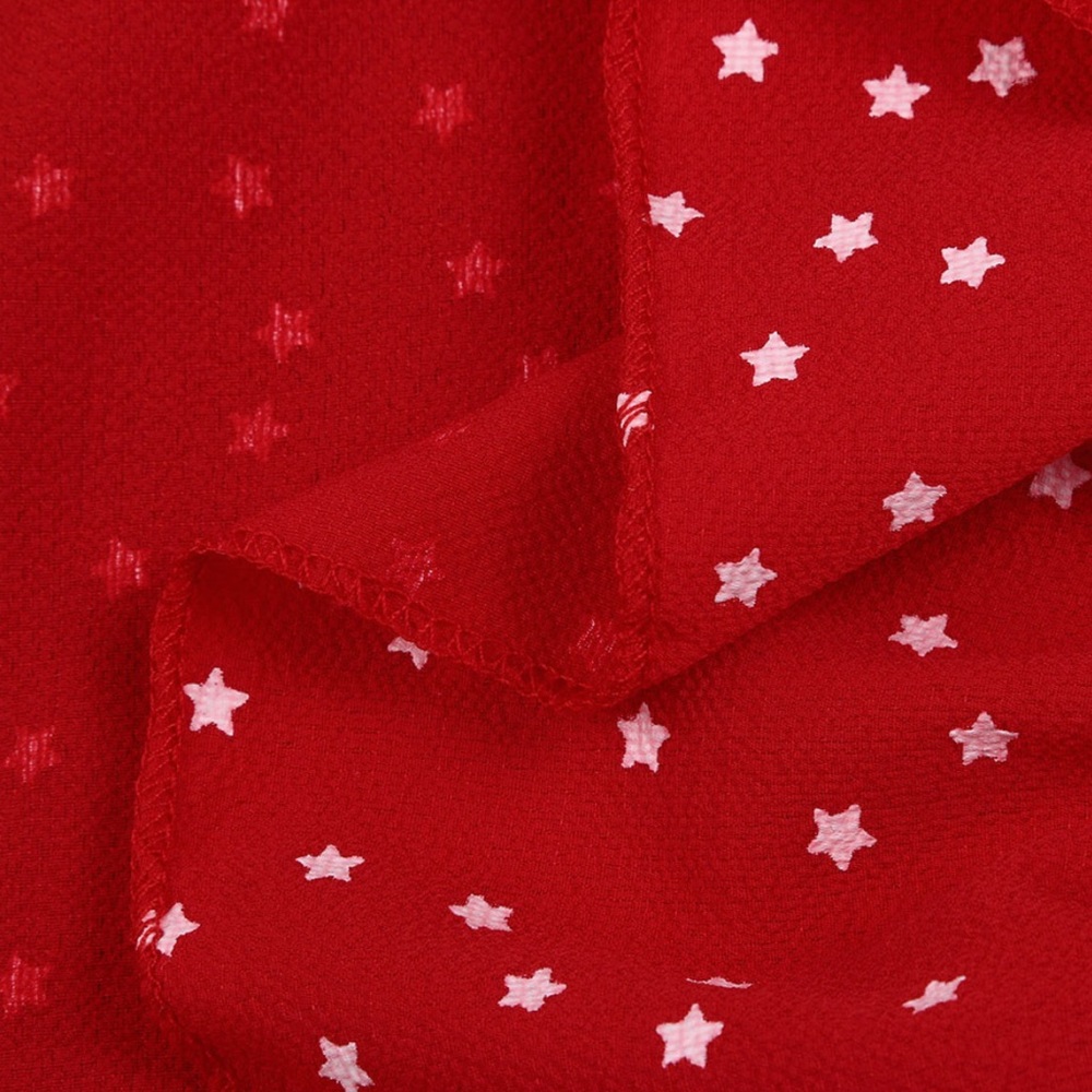 1 Left Red Star Ruffle Wrap Mini Dress Long Sleeve - Picture 7 of 7